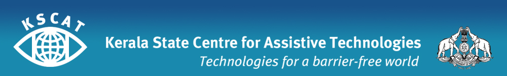 banner of Kerala State Centre for Assistive Technologies on a blue background